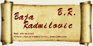 Baja Radmilović vizit kartica